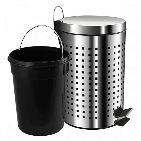 Ведро Санакс круглое 12л нерж. ( хром с педалью ) 112-Н (4)