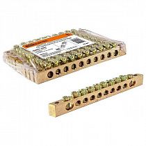 Шина нулевая 10групп/крепеж по краям, сеч.6х9 мм TDM на сайте Стройсервис
