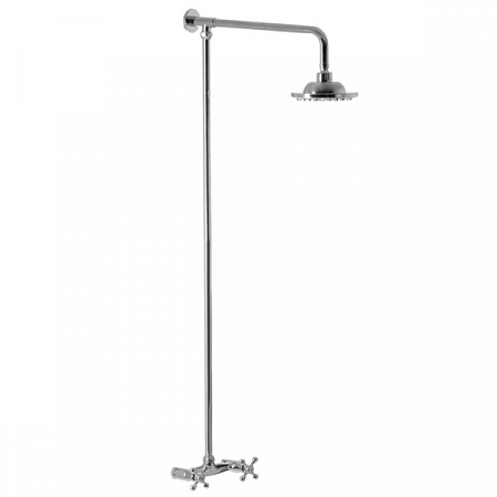 Штанга со смесителем и тропическим душем.Латунь.Хром. А8176  на сайте Стройсервис
