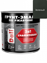 Грунт-эмаль по ржавчине 3в1 Графитовая, зелёный 2 л, Dali  на сайте Стройсервис
