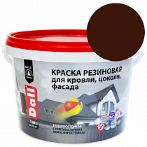 "DALI" краска резиновая для кровли, цоколя, фасада, красно-коричневый - 3 кг на сайте Стройсервис
