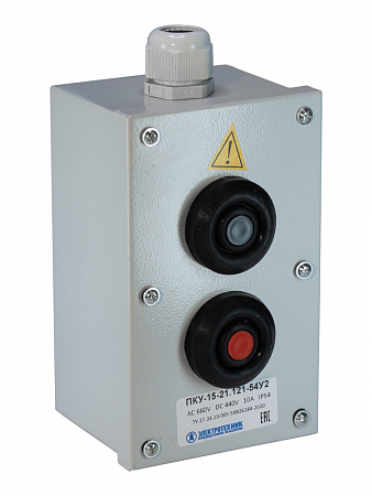 Пост кнопочный ПКУ-15-21.121-54 У2 (1хВК30-10-11110-54 (1з+1р) черн. + 1хВК30-10-11110-54 (1з+1р) красн. + PG-19) пост управления Электротехник ET054487 на сайте Стройсервис
