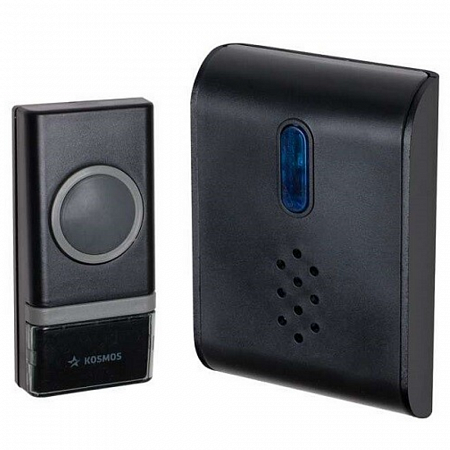 Звонок беспроводной полиф. 26 мелодий 150м 1 кноп. IP44 черн. Космос KOC_AG400 на сайте Стройсервис
