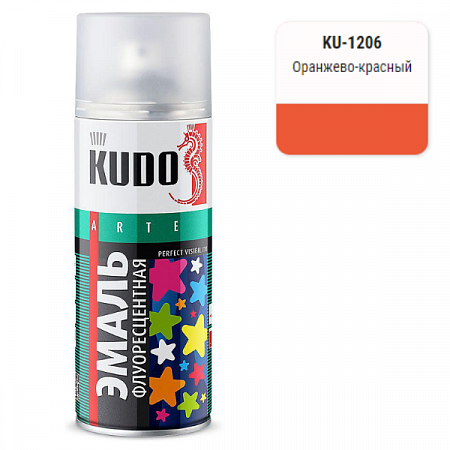 Эмаль флуоресцентная 520мл оранжево-красная KU-1206 KUDO на сайте Стройсервис

