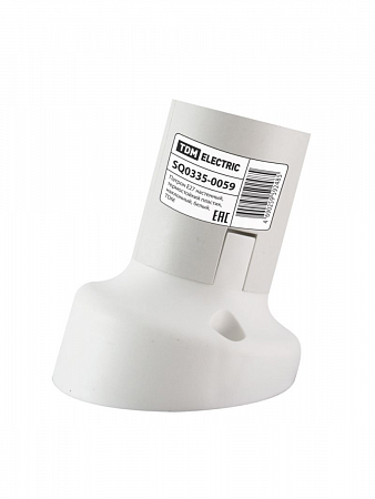 Патрон Е27 термостойкий пластик настенный наклонный белый TDM на сайте Стройсервис
