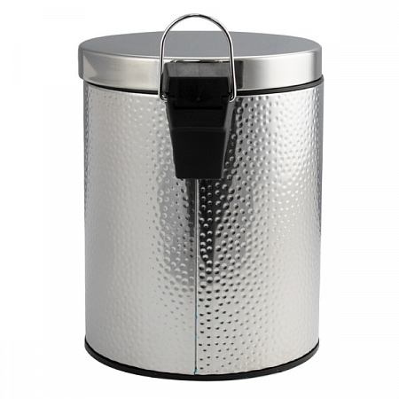 Ведро круглое шагреневое 5л нерж. (хром с педалью) Санакс (1)