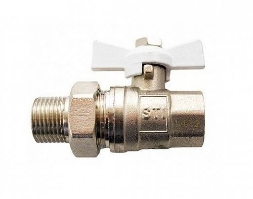 Кран шаровой STI американка 1/2"-15 ВН-НР бабочка на сайте Стройсервис
