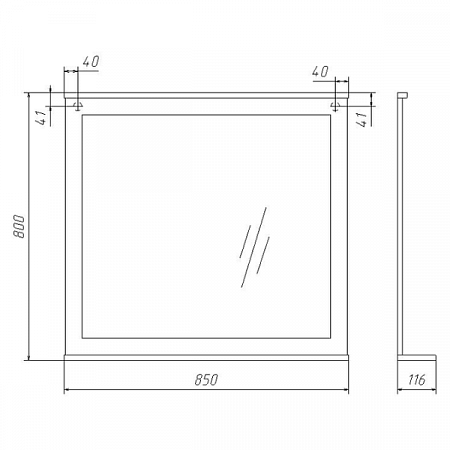 Зеркало Belle 85 Белый матовый DB1203Z Домино
