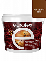 Лак защитно-декоративный EUROTEX® АКВАЛАЗУРЬ канадский орех 0,9кг на сайте Стройсервис
