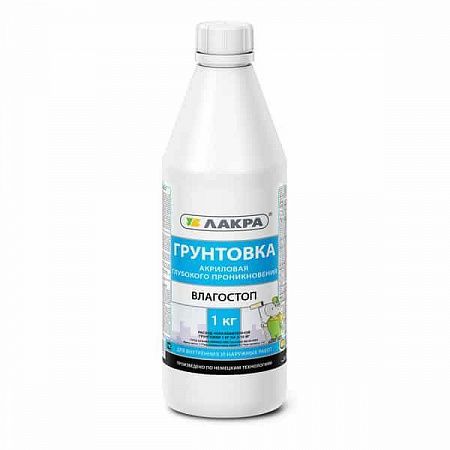 Грунтовка гл. проник. Влагостоп Лакра 1кг *12 на сайте Стройсервис
