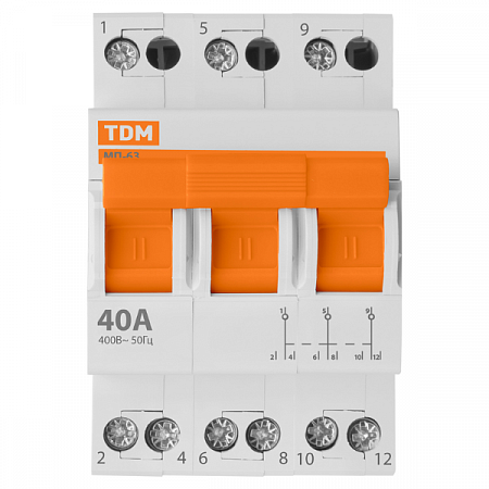 Переключатель трехпозиционный 3Р 40А МП-63 SQ0224-0025 TDM