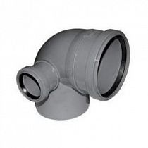 Отвод канализ. серый Ду110*50мм 90° левый РР-Н Flextron на сайте Стройсервис
