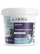 Эмаль акриловая универсальная белая полуглянцевая 0,9кг ЛАКРА на сайте Стройсервис
