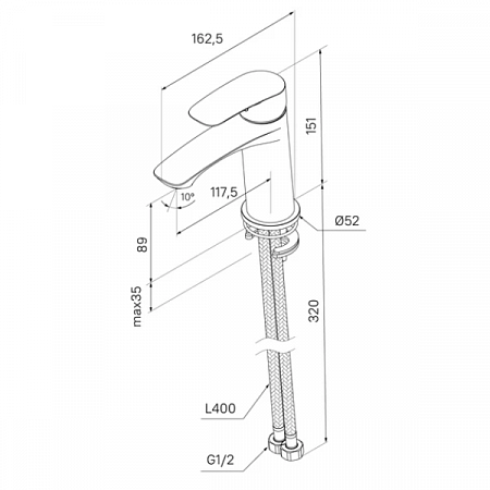 Смеситель для умывальника Rora RORWT00M01 белый Milardo