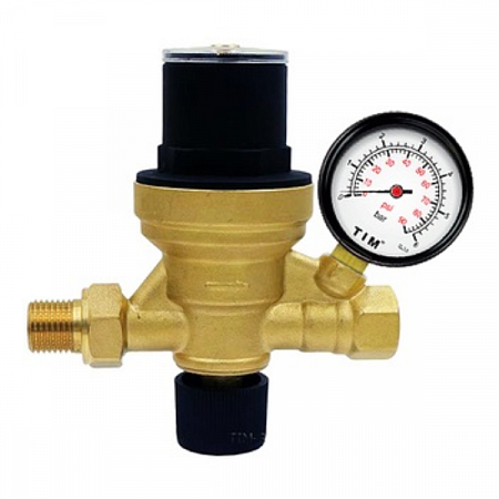 Клапан подпиточный с манометром 1/2" TIM AF0206A на сайте Стройсервис
