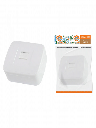 Розетка компьютерная 1-м ОП белая (RJ-45) IP20 10А НАРОДНАЯ ДАЧА на сайте Стройсервис
