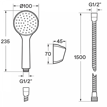Смеситель для ванны Арма короткий излив, хром WH5A10007C001 Santek