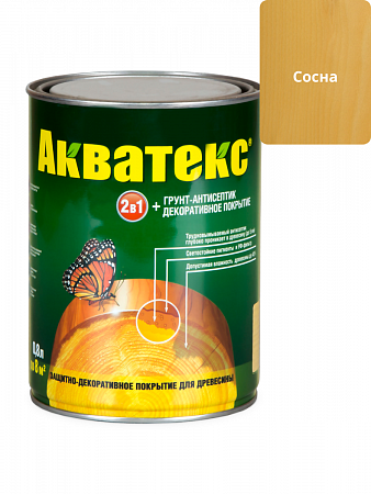 Защитно-декоративное покрытие для древесины Акватекс 2в1 сосна 0,8л на сайте Стройсервис
