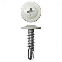 Саморез с прессшайбой сверлоконечный 4,2х19мм RAL 9003 Белый   на сайте Стройсервис
