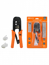 Набор инструмента: клещи обжимные KO-9E (RJ-11/45), наконечники RJ-11(10 шт), RJ-45(10 шт), на сайте Стройсервис
