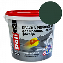 "DALI" краска резиновая для кровли цоколя, фасада, зеленый - 6кг на сайте Стройсервис

