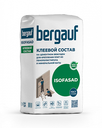 Клей для ППС и минваты Isofasad  Bergauf, 25 кг, 1/56 на сайте Стройсервис
