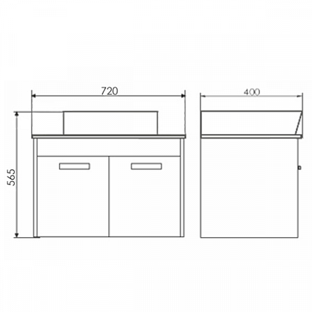Тумба-умывальник Киото-75П сосна лоредо со столешницей и раковиной 9055RA-50 COMFORTY (2)