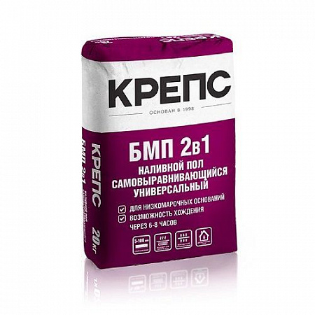 Ровнитель самовыравнивающийся на цементной основе Крепс БМП 20кг *1/56 на сайте Стройсервис
