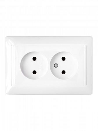 Розетка 2 мест. Стиль б/з СУ белая 16А 250В РС16-307 СВЕТОПРИБОР на сайте Стройсервис
