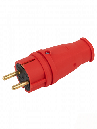 Вилка каучук.электрическая прямая 16А 250В с заземл. красный VX10-R-IP44 ЭРА на сайте Стройсервис
