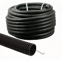 Труба гофра ПВХ d-16 с зондом (100 м.бух.) легкая черная TDM на сайте Стройсервис
