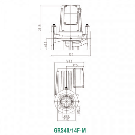 Насос циркуляционный GRS 40/14F-M фланцевый ф40 мм 1 фаза PUMPMAN