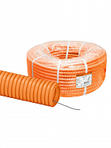 Труба гофрированная ПНД d 50 с зондом (20 м) легкая оранжевая TDM на сайте Стройсервис
