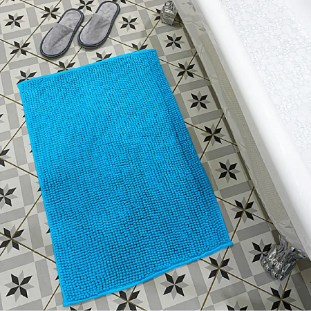 Коврик для ванной Лапша (шенилл) 50х80 голубой 60610 Master House (1)