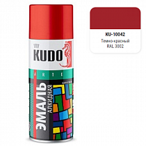 Эмаль алкидная универсальная тёмно-красная 520мл KU-10042 KUDO на сайте Стройсервис
