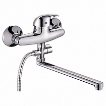 Смеситель одноруч. универсальный с плоским изливом 30F и переключателем для душа L2104  на сайте Стройсервис
