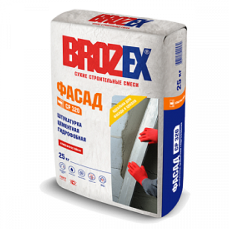 Штукатурка цементная Brozex CP320 Фасад 25кг на сайте Стройсервис
