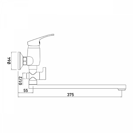 Смеситель для ванны GROSS AQUA Base 7237258-35L(F)