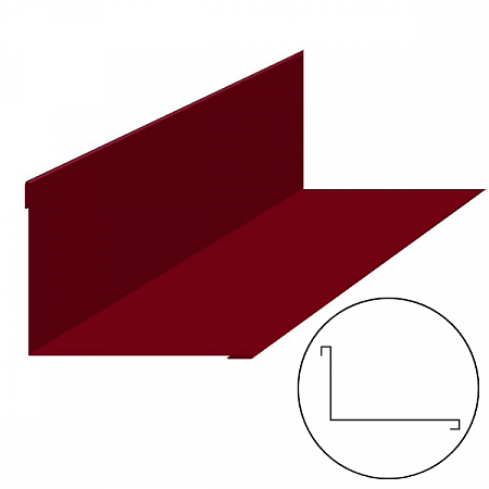 Планка примыкания Верх 115мм*180мм*2м RAL 3005 Красное вино на сайте Стройсервис
