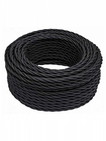 BIRONI ретро -провод витой 2х1,5 Черный матовый (бух. 50м, цена за 1м) B1-424-73-50 на сайте Стройсервис
