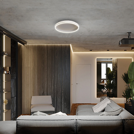 Светильник накладной управляемый светодиодный 80W(4800lm) 2K-4K-6K 400x80мм БЕЛЫЙ пульт SHINNING RIN (2)