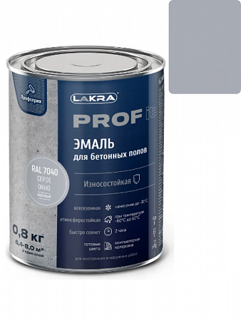 Эмаль для полов бетонных Серое окно RAL 7040 0.8кг Лакра на сайте Стройсервис

