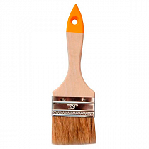 0101925 Кисть плоская "Хобби", натуральная щетина, дер. рукоятка, 63мм, KORVUS на сайте Стройсервис
