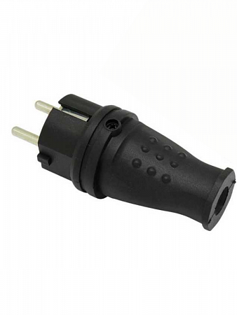 Вилка каучук.электрическая прямая 16А 250В с заземл. черная IP44 R0612-0001 Omnyx на сайте Стройсервис
