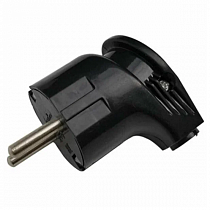 General вилка 16А 250В (АБС-пластик, угловая, черная, земля) 470511 на сайте Стройсервис
