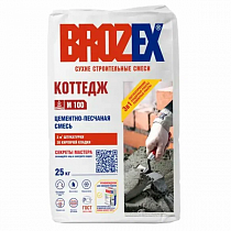 Смесь цементно-песчаная М-100 Коттедж ЗИМА  25кг, Brozex  на сайте Стройсервис
