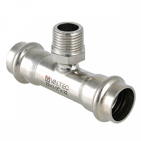 Тройник нерж. сталь D15х1/2" НР Valtec на сайте Стройсервис
