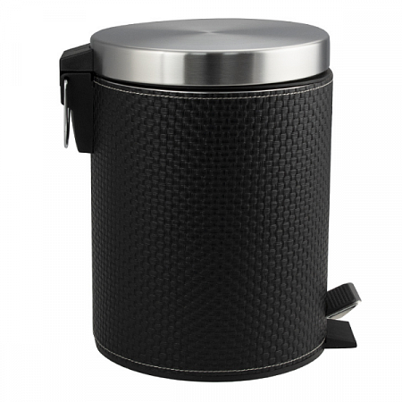 Ведро круглое с выделкой 5л нерж. (кожаные вставки с педалью) Санакс