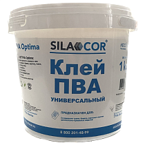 Клей ПВА универсальный "SILACOR PVA Optima"ведро 1 кг SilaCOR на сайте Стройсервис
