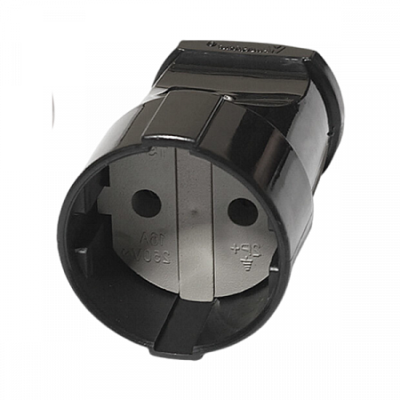 Штепсель без заземления черный 10А UNIVersal А0115 на сайте Стройсервис
